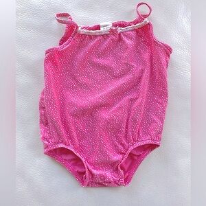 6/$20💥H&M Polka Dot Sleeveless Baby Girl Bodysuit, Spaghetti Straps, Bow Trim